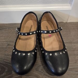 Steve Madden Black Studded Mary Jane Flats for Kids